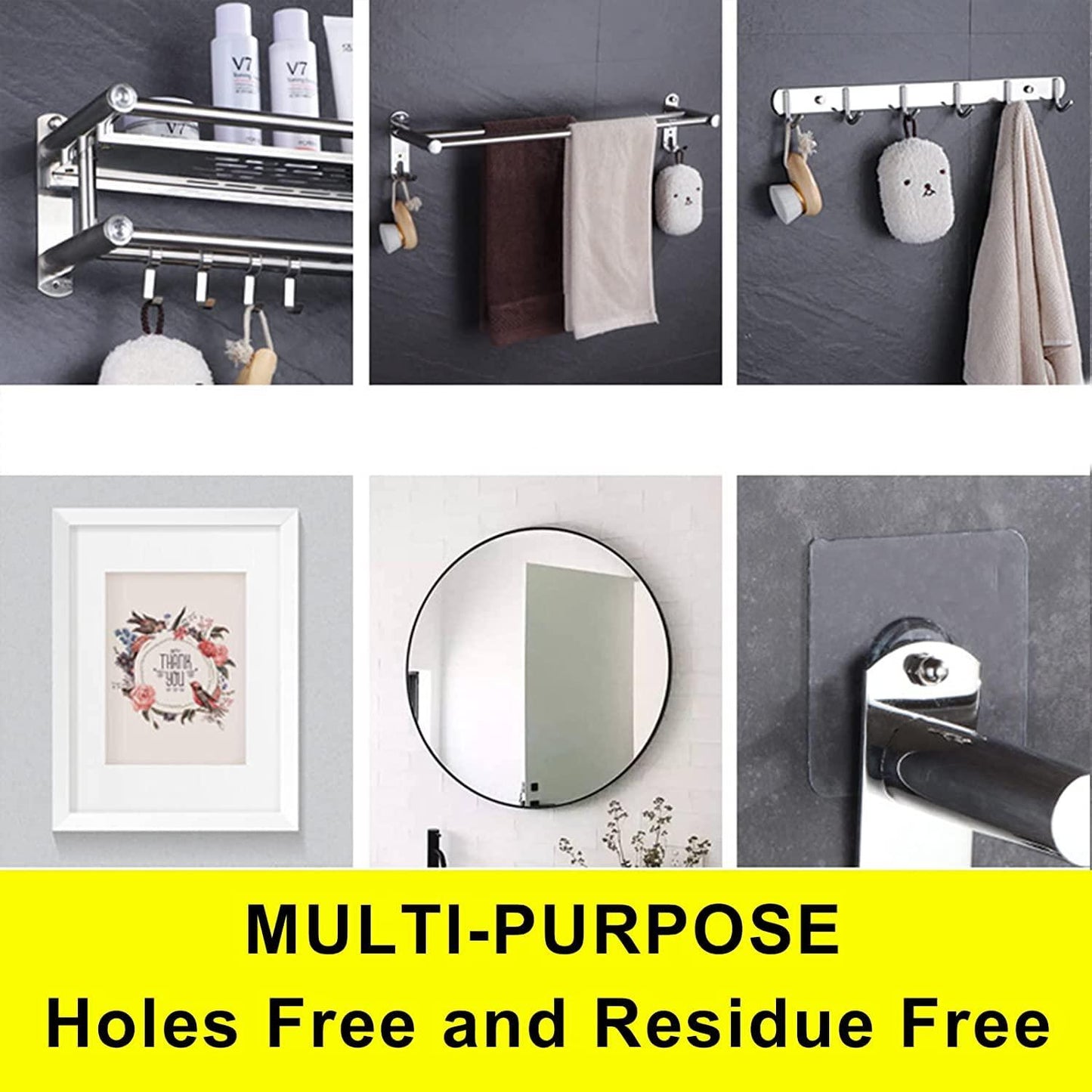 Hooks for Kitchen Bathroom Bedroom Living Room 12 Pcs