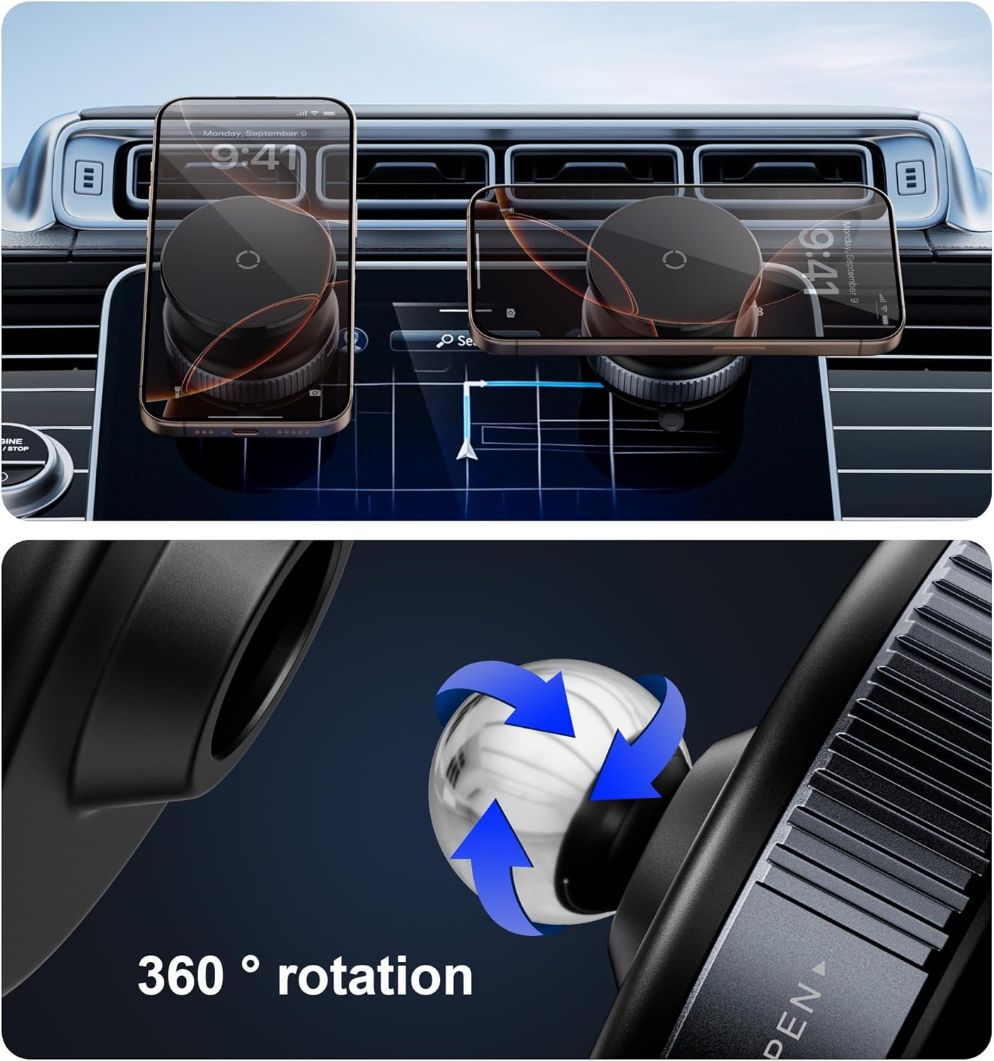 Vacuum Magnetic Phone Holder Stand (360°Adjustable)