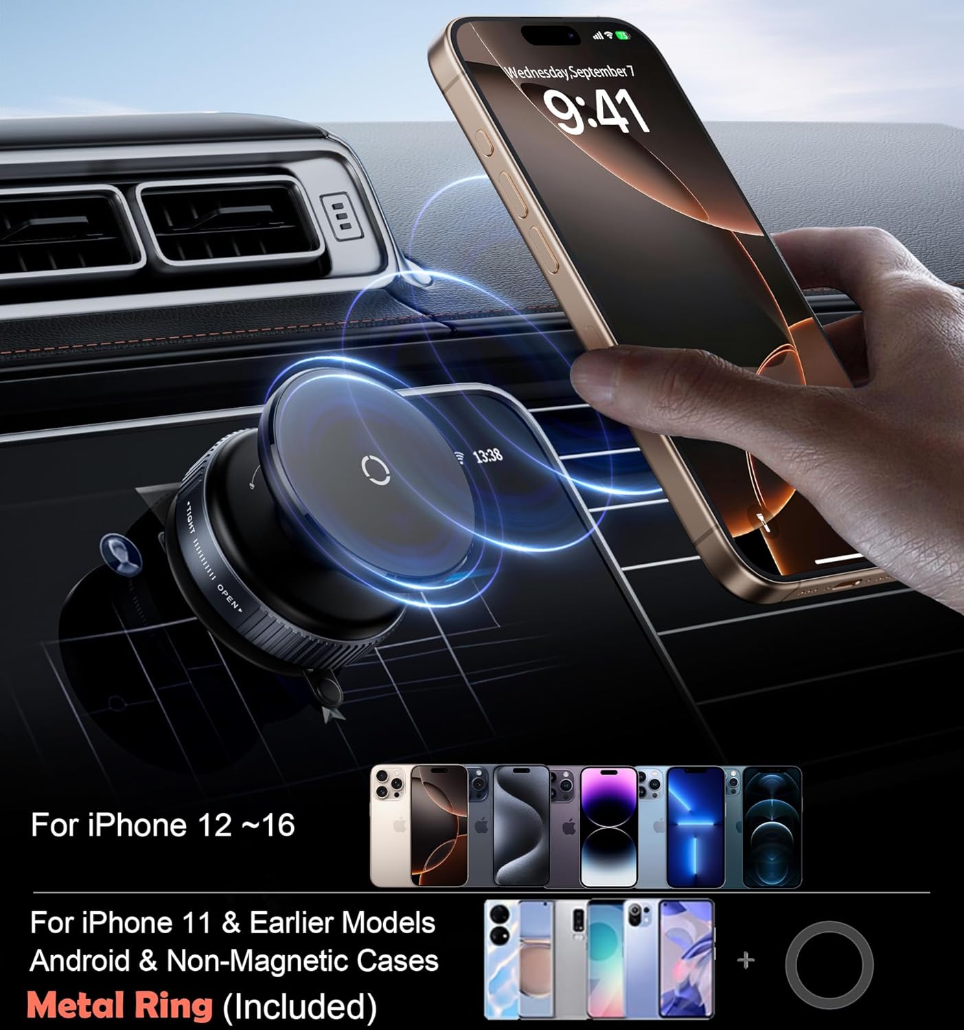 Vacuum Magnetic Phone Holder Stand (360°Adjustable)