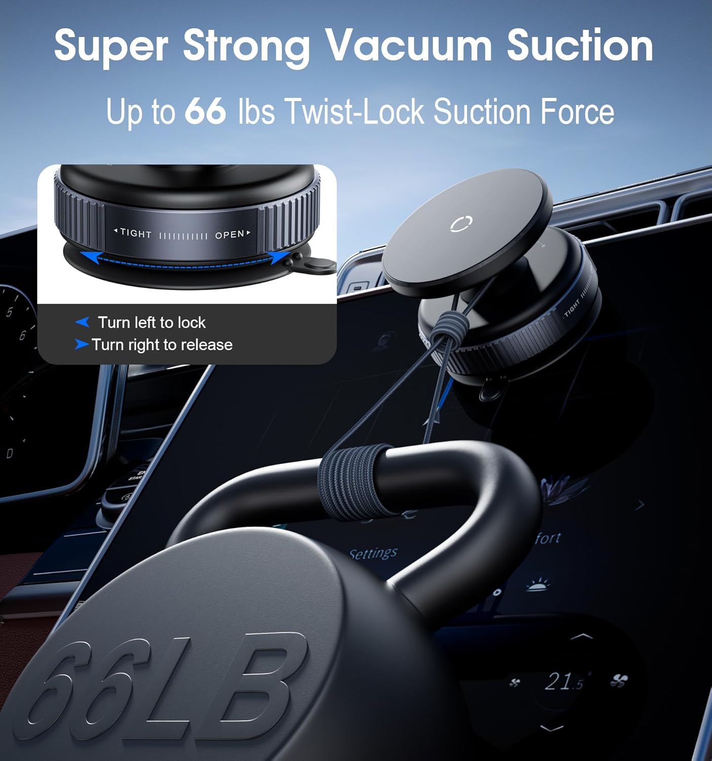 Vacuum Magnetic Phone Holder Stand (360°Adjustable)